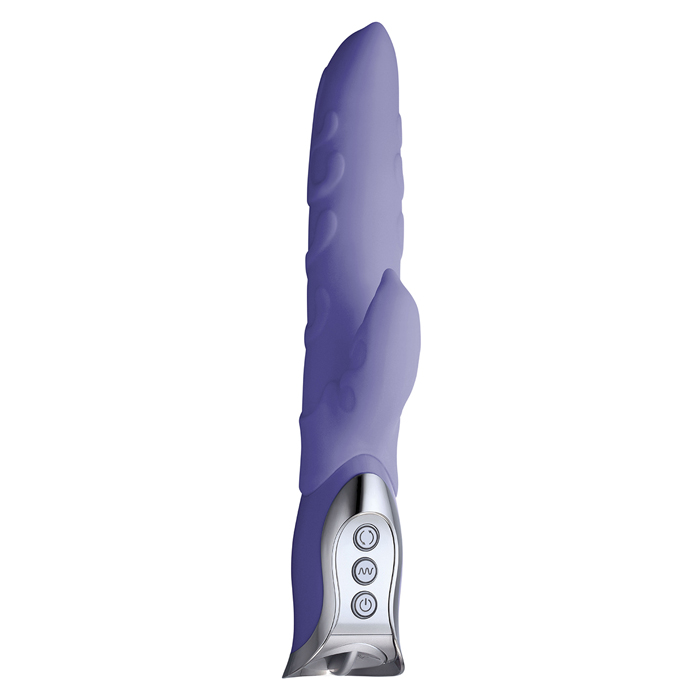 Ротатор с клиторальным стимулятром  Vibe Therapy Bliss фиолетового цвета - 26,5 см.