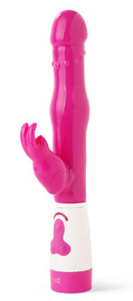 Самонагревающийся розовый вибратор в виде кролика Hot Shot - 26,4 см.