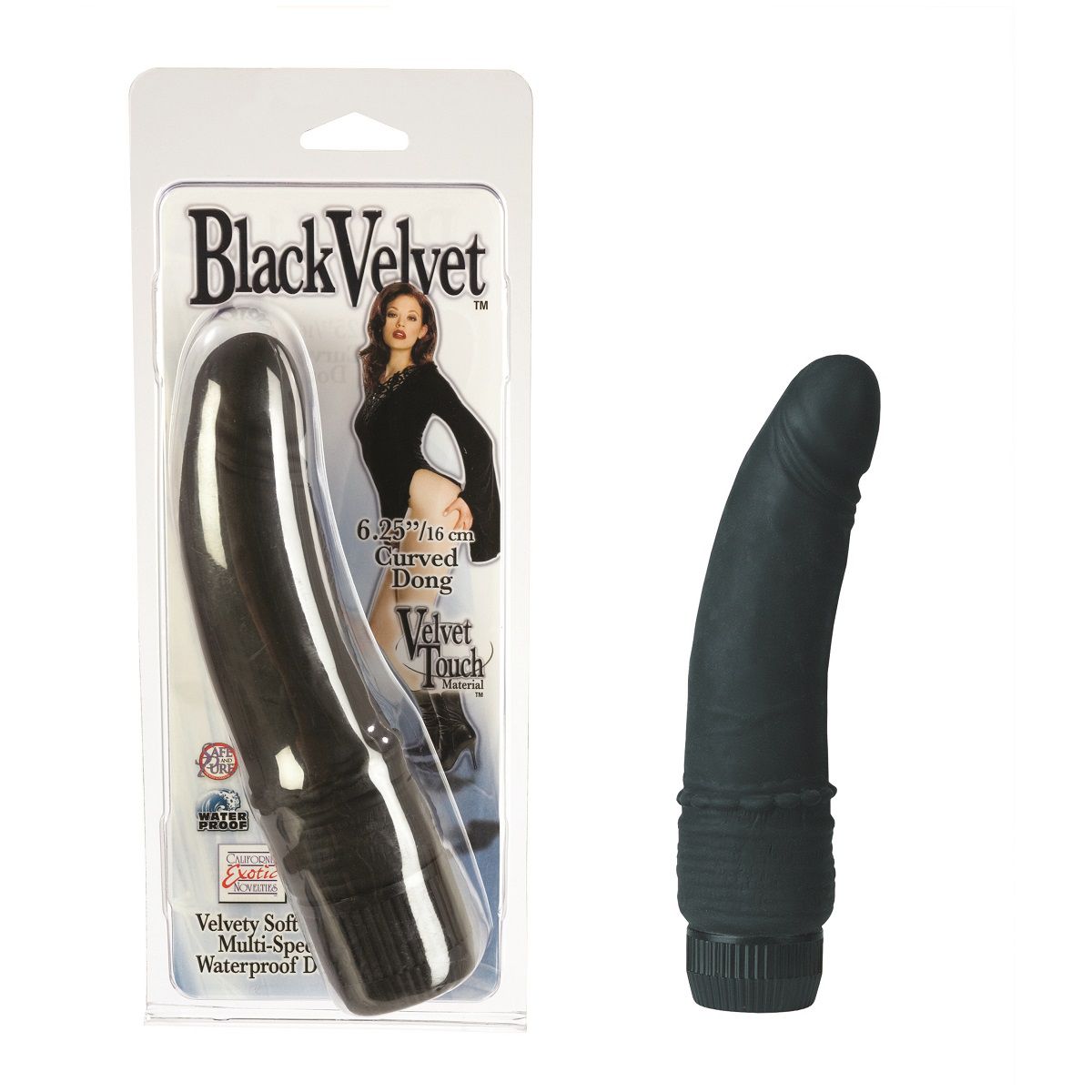 Чёрный реалистичный вибратор Black Velvet - 16 см.