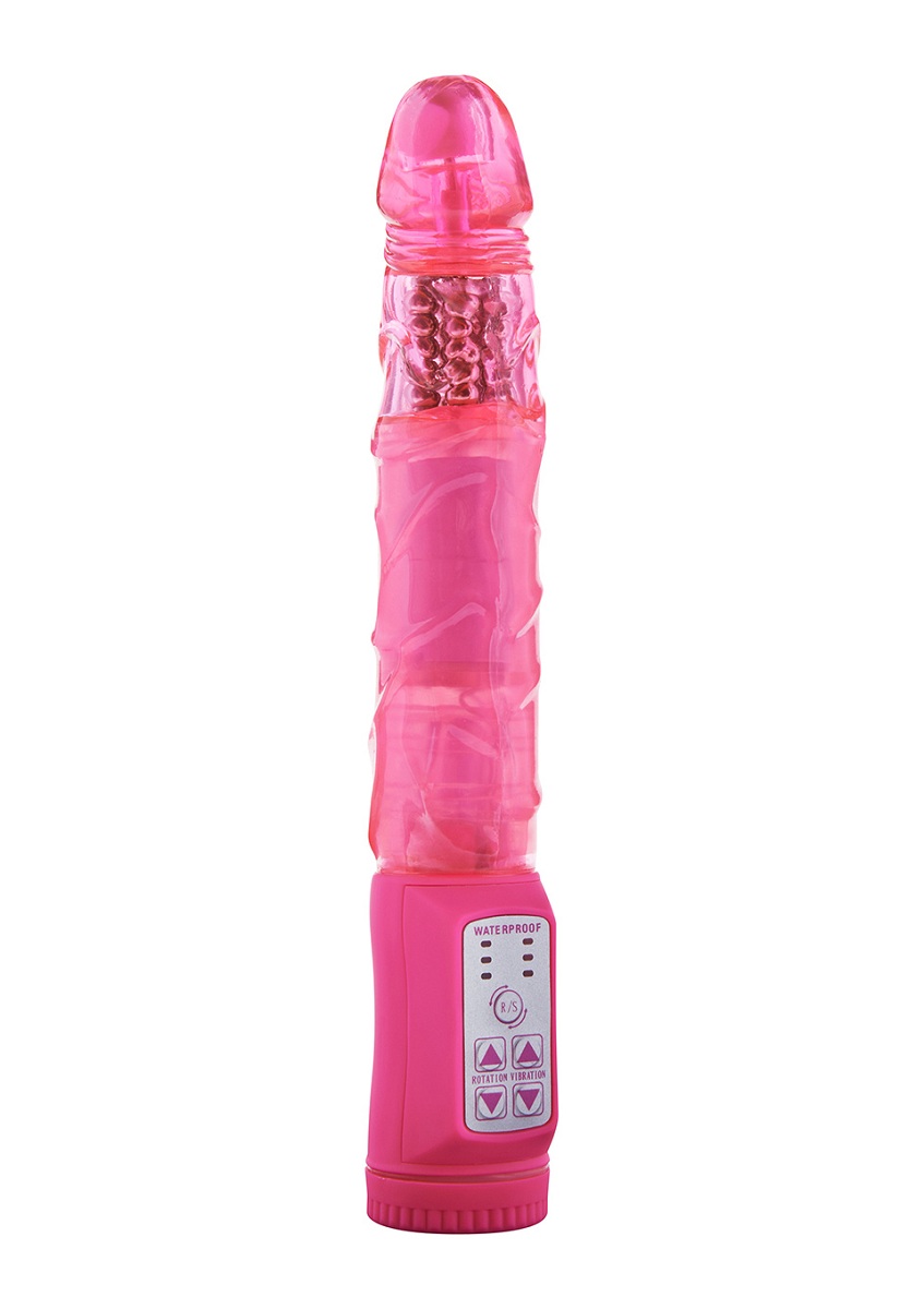 Розовый вибратор Plowboy Rotating Vibrator - 22 см.