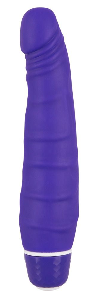 Фиолетовый вибратор-реалистик Vibra Lotus - 16 см.