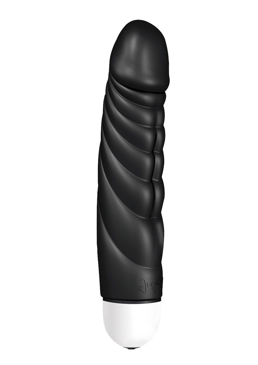 Чёрный рельефный вибромассажёр Mr. Big Comfort - 18,4 см.